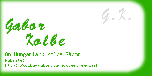 gabor kolbe business card